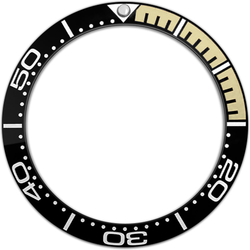 SKX007/SRPD 38*30.7mm Ceramic Bezel insert: Black/Yellow PO