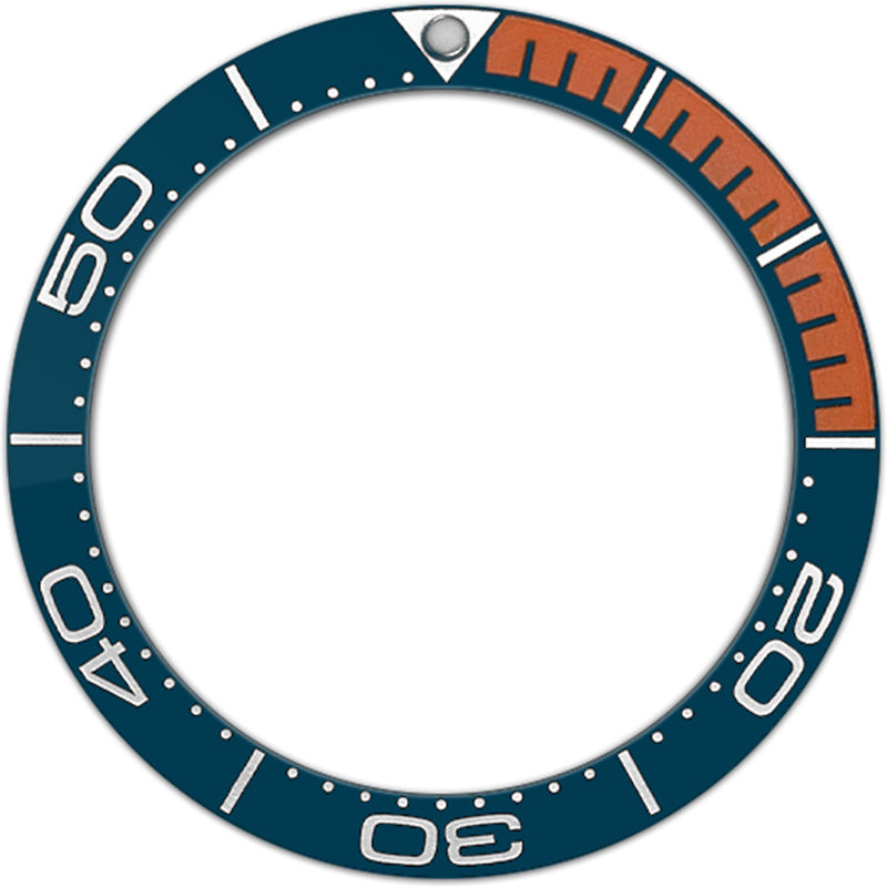 SKX007/SRPD 38*30.7mm Ceramic Bezel insert: Blue/Orange PO