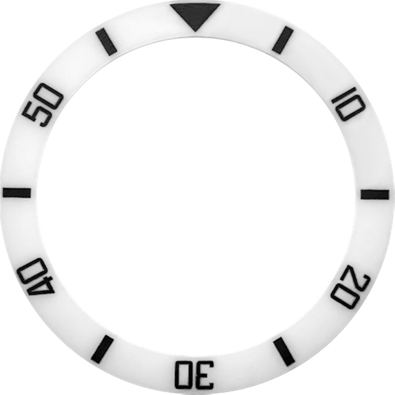 SKX007/SRPD 38*30.7mm Ceramic Bezel insert: White Elapsed Time