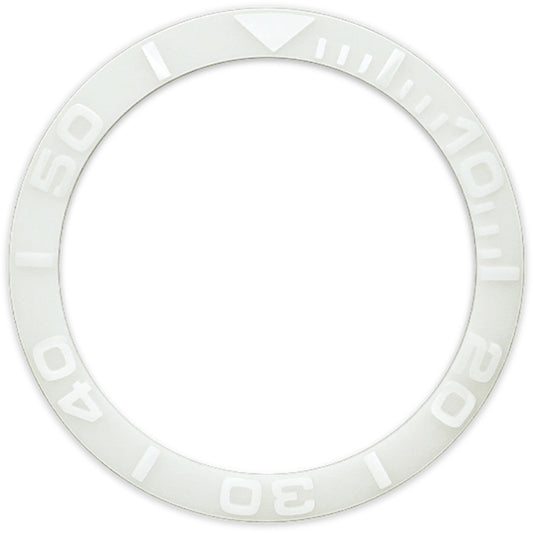 SKX007/SRPD 38*30.7mm Ceramic Bezel insert: White YM