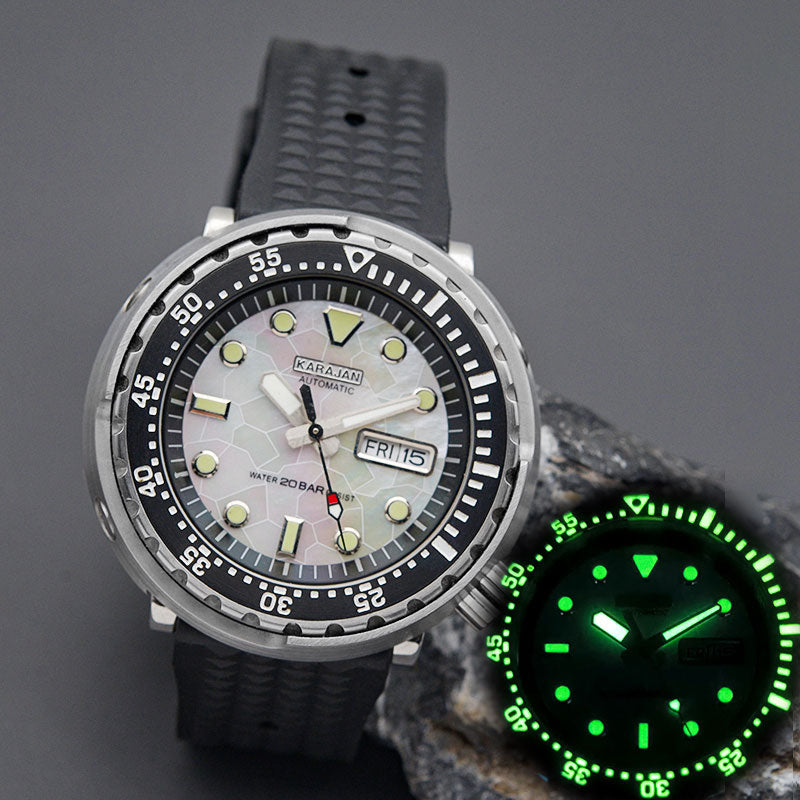 KARAJAN Mod Silver Tuna Luminous Dive Watch