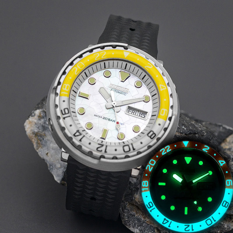 KARAJAN Mod Silver Tuna Luminous Dive Watch