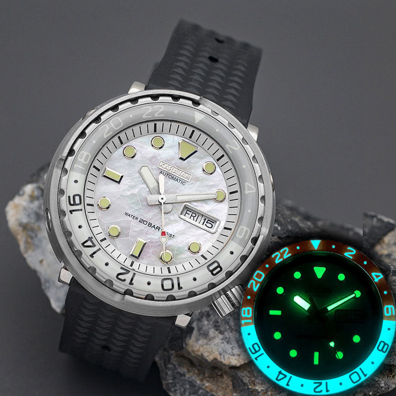 KARAJAN Mod Silver Tuna Luminous Dive Watch