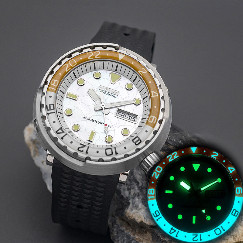 KARAJAN Mod Silver Tuna Luminous Dive Watch