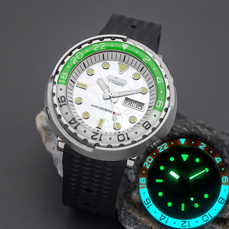 KARAJAN Mod Silver Tuna Luminous Dive Watch