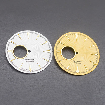 DIA-2029 White Gold Sunburst NH38 Dial