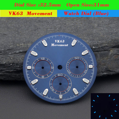 DIA-3001 Three Eyes Watch VK63 Dial