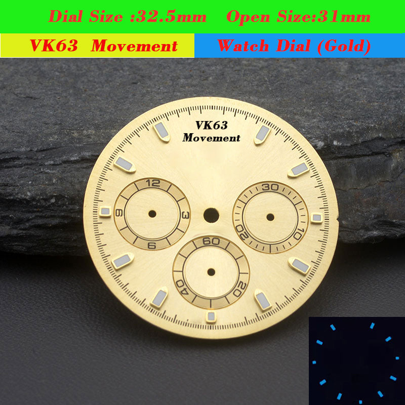 DIA-3001 Three Eyes Watch VK63 Dial