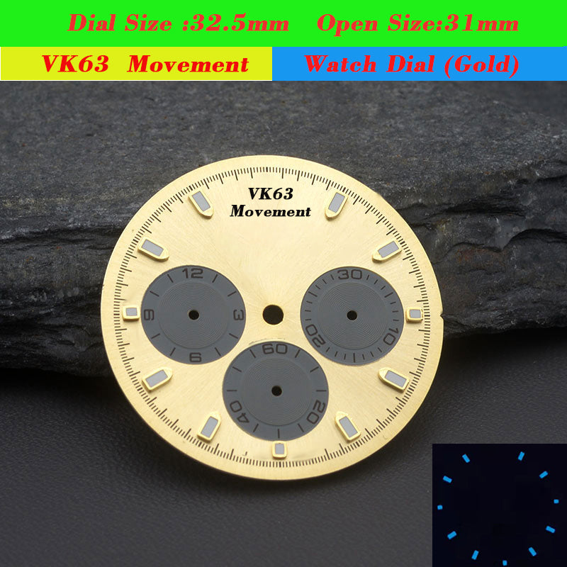 DIA-3001 Three Eyes Watch VK63 Dial