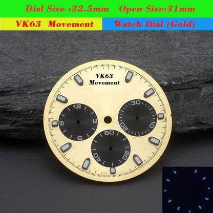 DIA-3001 Three Eyes Watch VK63 Dial