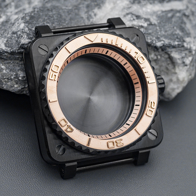 Watch Case Inner Bezel Square Case Watch Case Set with Black Bezel Insert – KARAJAN