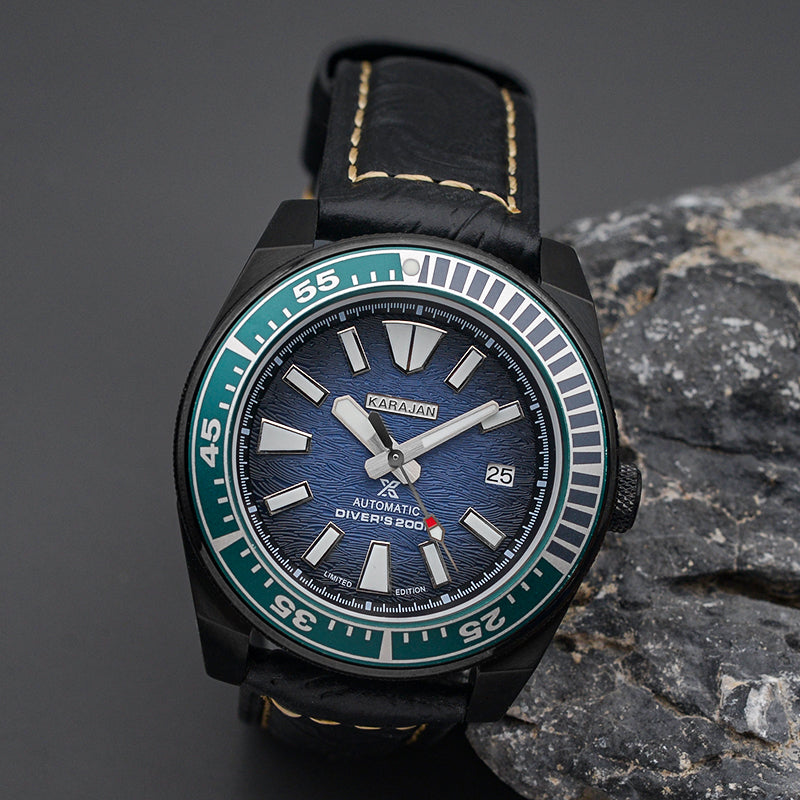 SPB185 case Green-Black  Automatic Dive Watch