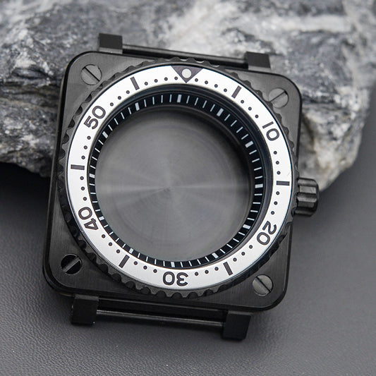 Square Case Silver Bezel Insert Watch Case Set