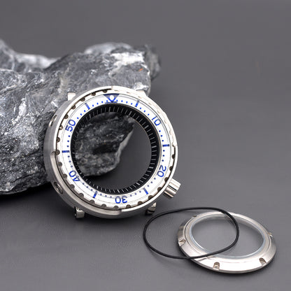 Silver Tunna Watch Case with Silver Bezel Insert