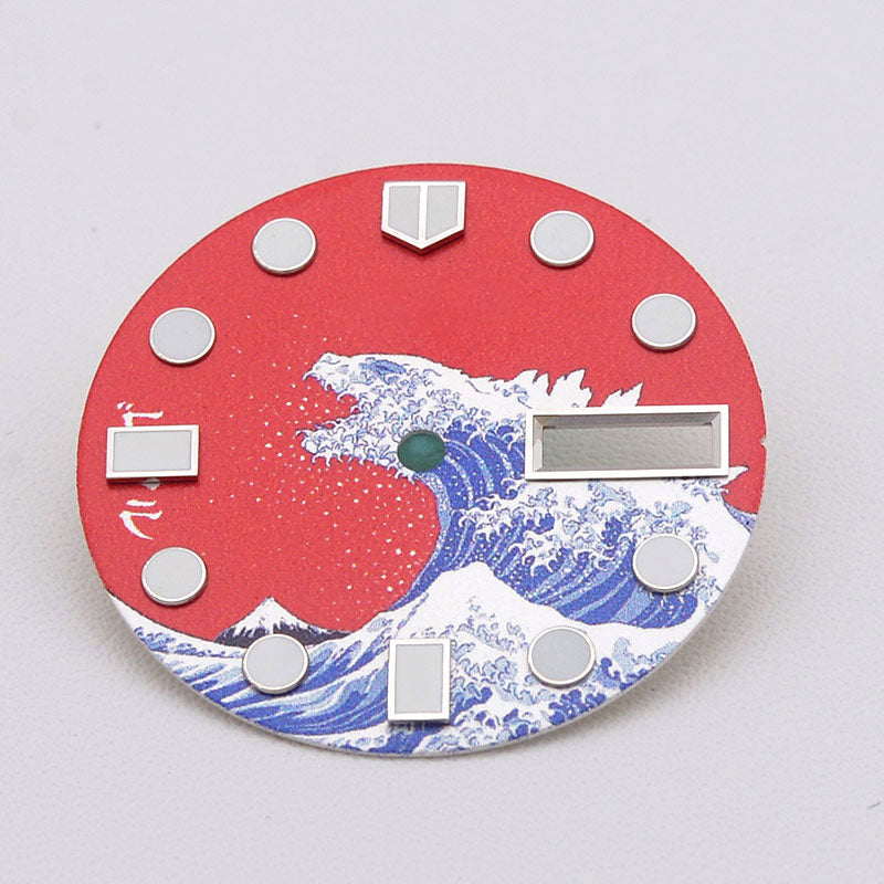 DIA-2001 The Great Wave Red 7S26 NH35 NH36 Dial（Day-Date）