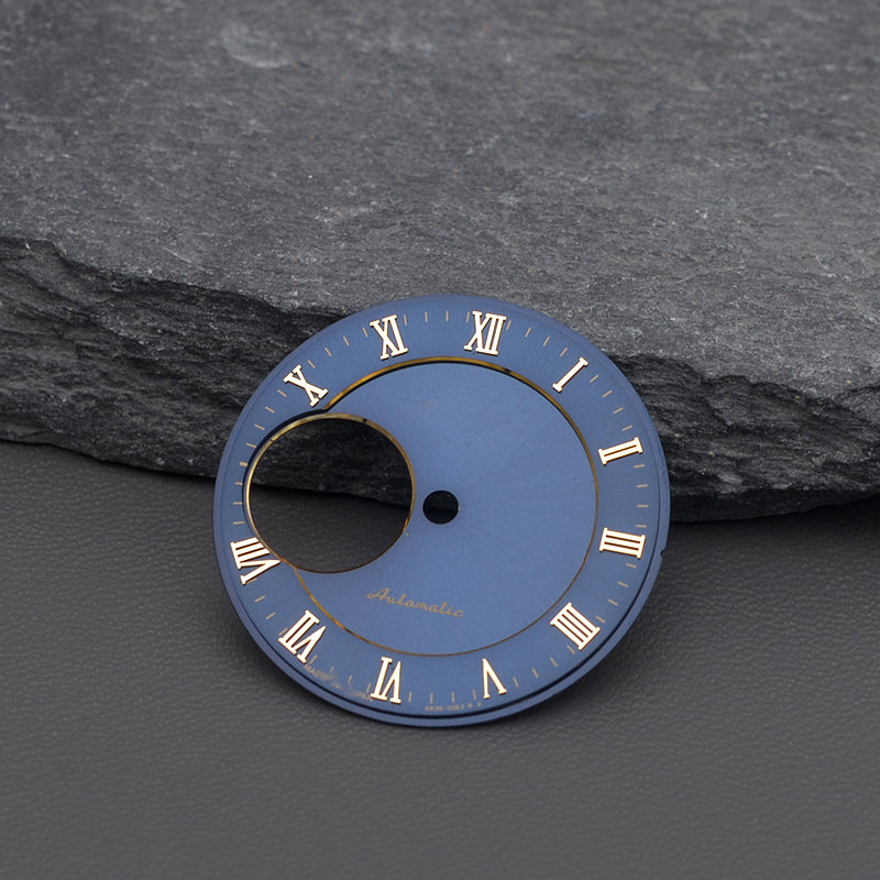 DIA-2028 Blue Black Open Heart NH38 Dial